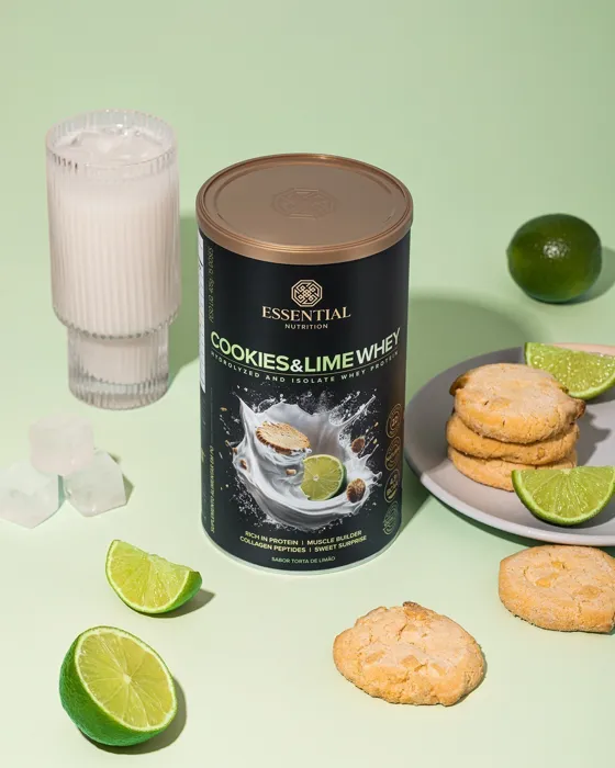 Cookies & Lime Whey da Essential Nutrition no dia a dia