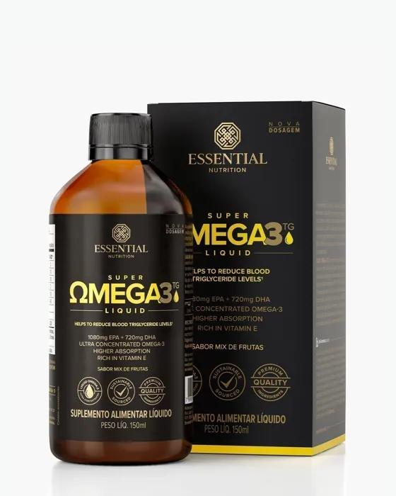 Ômega-3 Líquido da Essential Nutrition no dia a dia