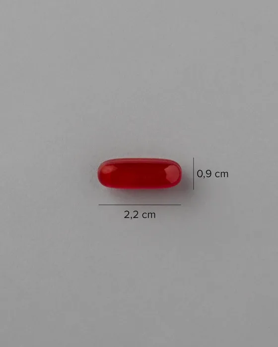 Tamanho real da cápsula de Omega Joint